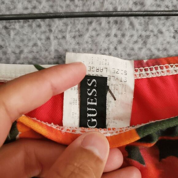 Guess Women's USA Made Hibiscus Bikini Set  Strappy String Bikini Large - Picture 6 of 10